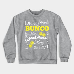 Bunco Word Cloud Dice Game Night Crewneck Sweatshirt